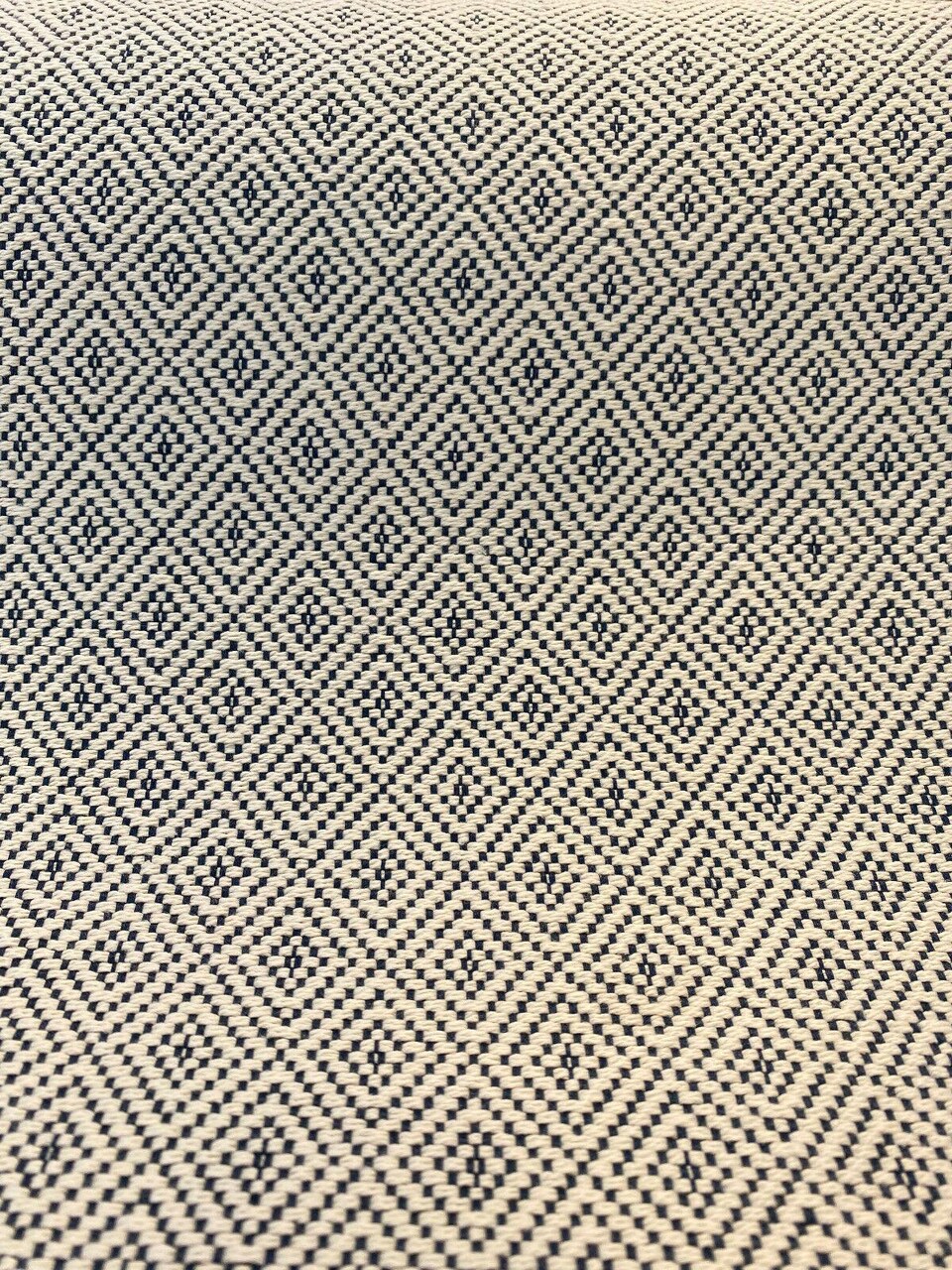 1 Yard Navy Blue Classic Diamond Brocade Upholstery Fabric 56 Inches Wide